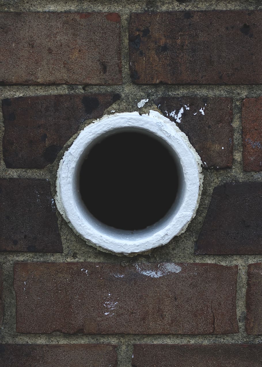 white hole in brick wall, geometric shape, circle, no people HD wallpaper