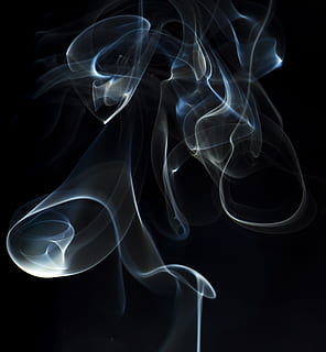 incense stick, abstract, backdrop, black, smoke, smoke - physical structure HD wallpaper