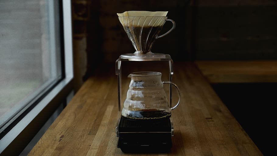 coffee pitcher on table near window, indoors, wood - material HD wallpaper