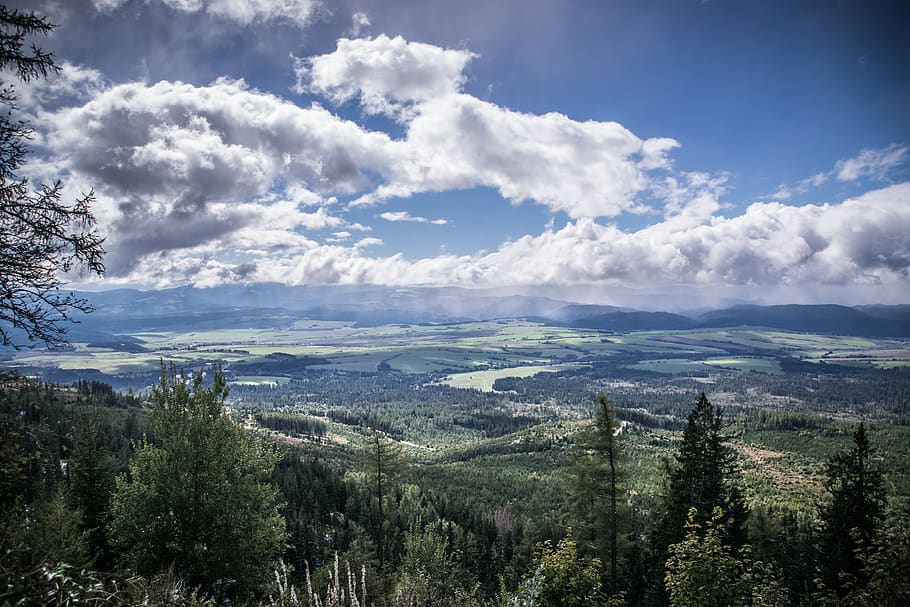landscape, sky, nature, clouds, mountains, panorama, cloud - sky HD wallpaper