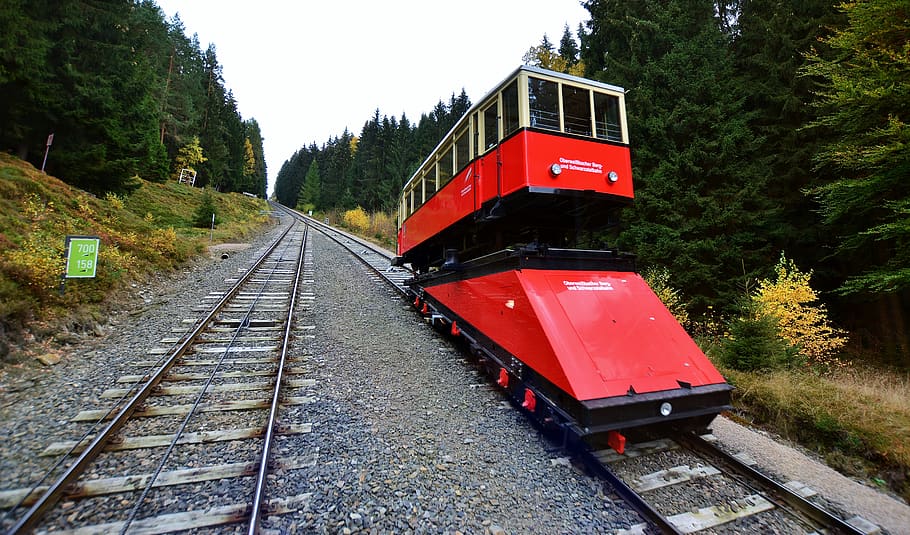funicular railway, oberweißbach, thuringia germany, rail transportation HD wallpaper
