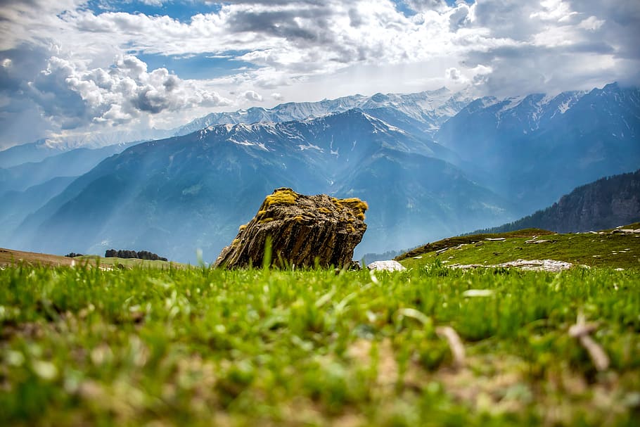Boulder Behind Mountain, clouds, daylight, daytime, environment HD wallpaper