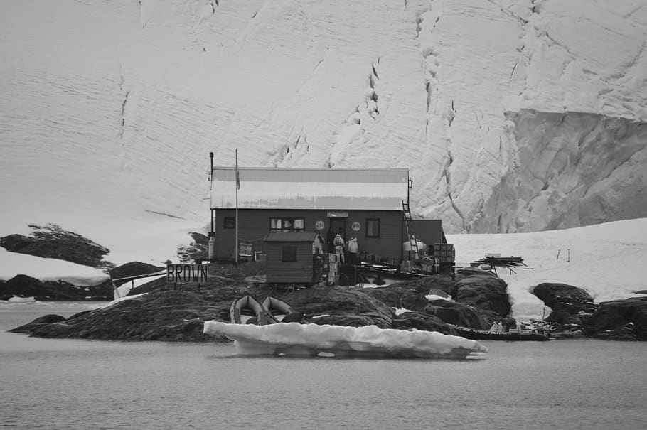 refuge, brown, base, antarctica, nature, scientific, research, HD wallpaper