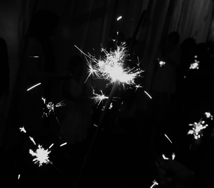night, dark, burn, wedding, fire, sparkler, celebration, firework HD wallpaper