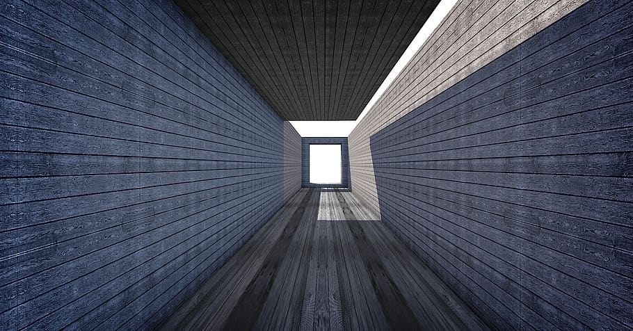 Gray Tunnel, architecture, building, dark, design, empty, pattern HD wallpaper