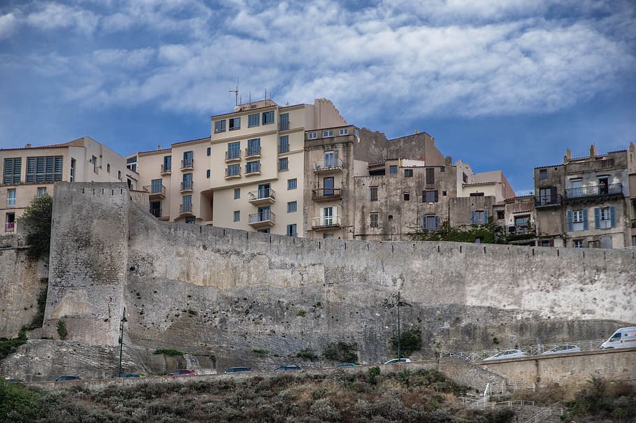 corsican, bonifacio, old town, ramparts, fortifications, built structure