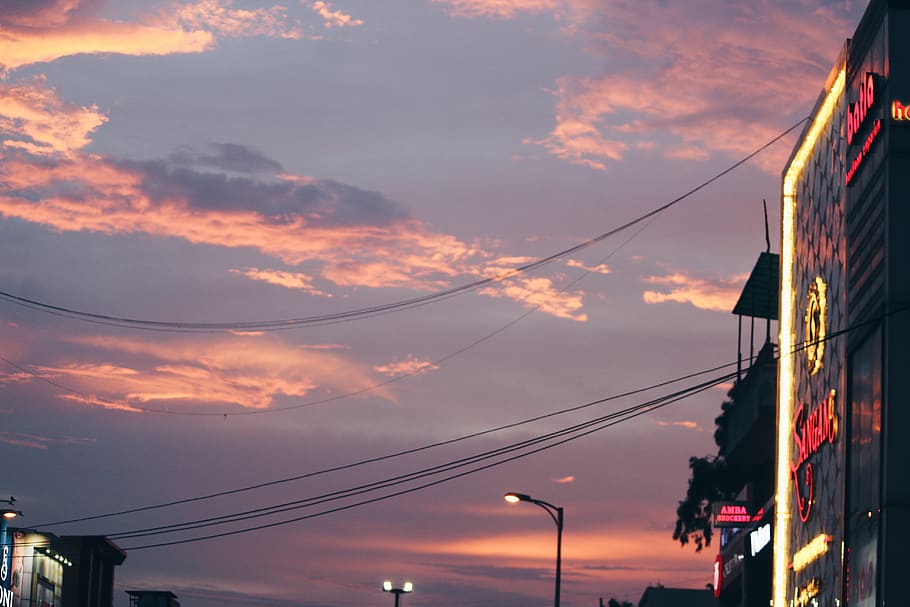 india, new delhi, lajpat nagar, cloud - sky, cable, sunset, HD wallpaper