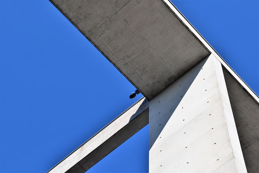 grey concrete building, architecture, road, konrad-adenauer-straße 1