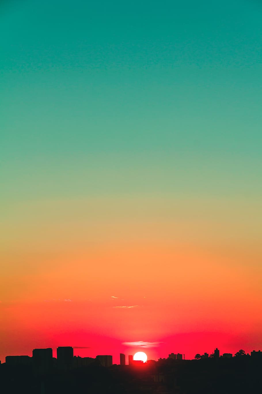 sunset, concept, sky, shadow, landscape, color, city, silhouette HD wallpaper
