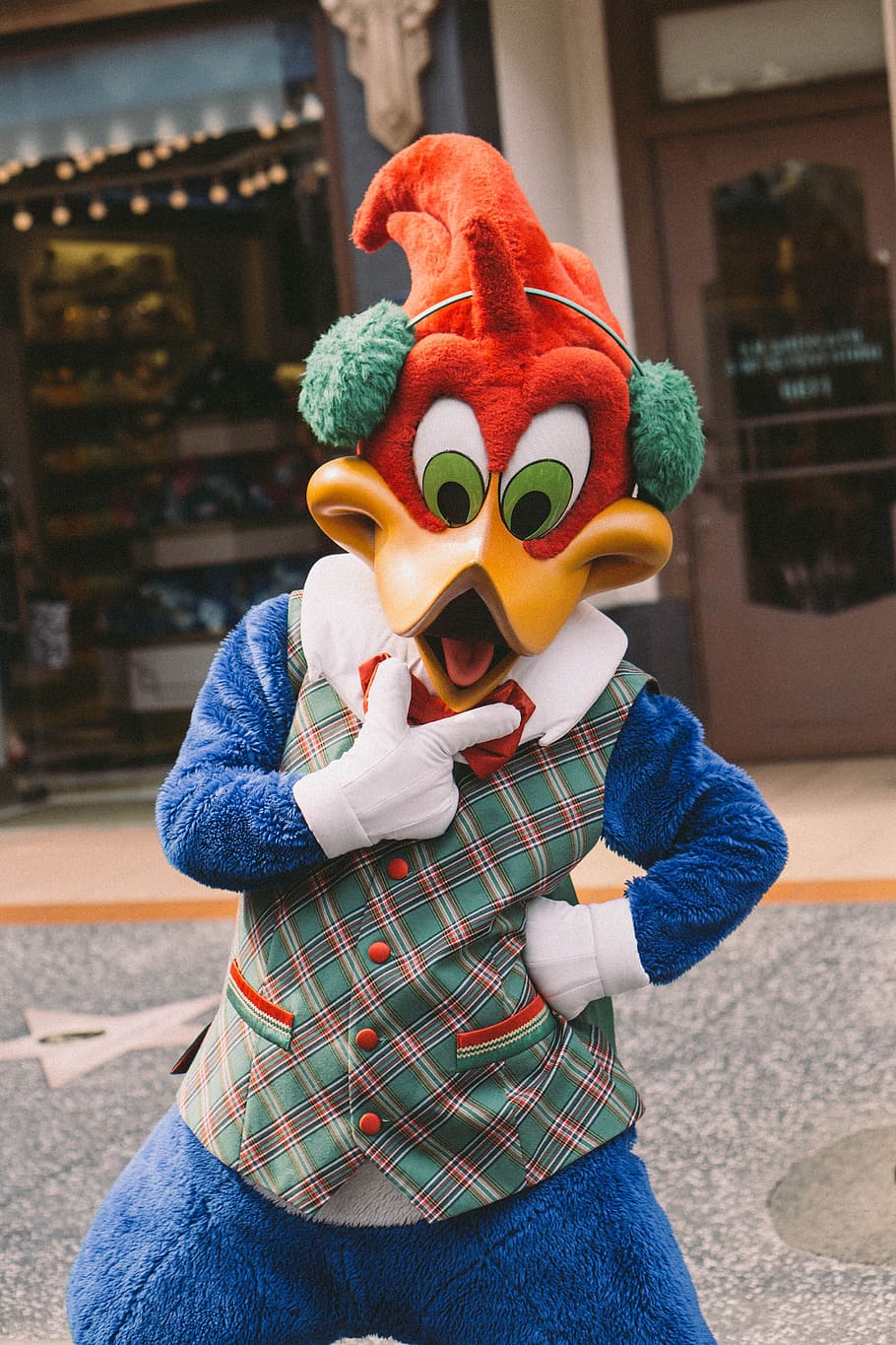 Photo of Woody Woodpecker Mascot, blur, close-up, clown, costume, HD wallpaper