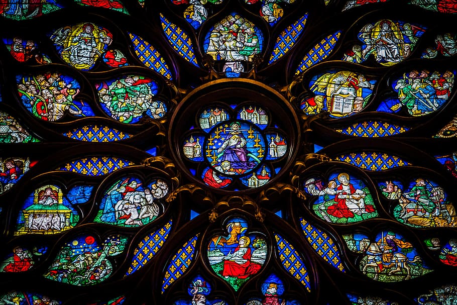 multicolored textile décor, pattern, stained glass, art and craft HD wallpaper