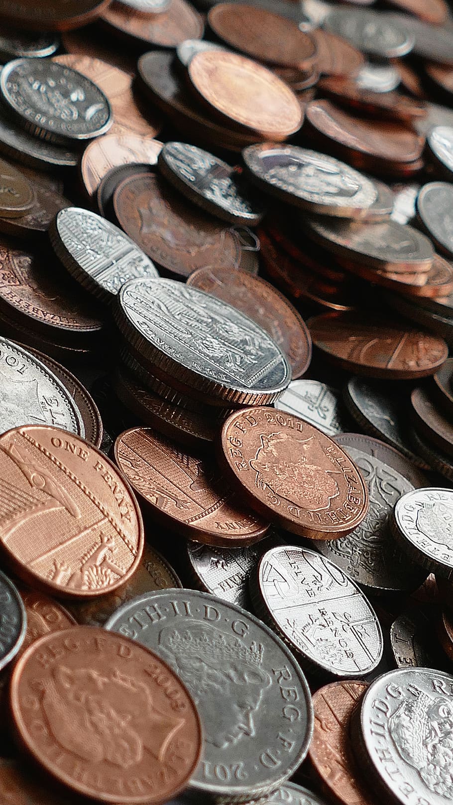 Silver and Brown Round Coins, budget, cash, cent, change, collection HD wallpaper