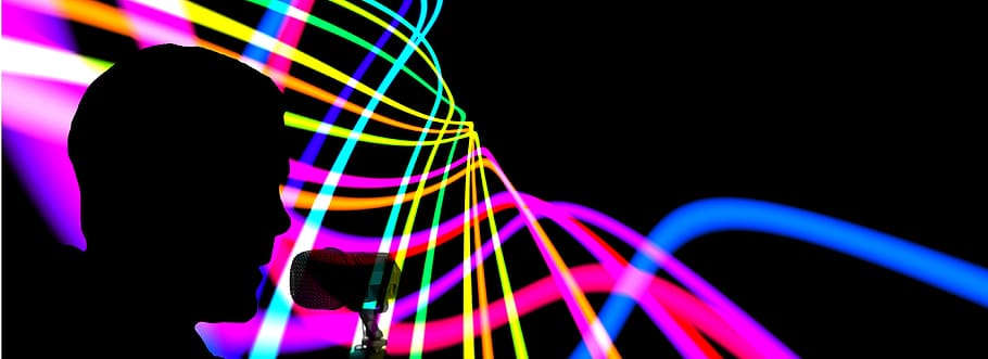 presenter, human, activity, color, colorful, graphic, mic, multi colored HD wallpaper