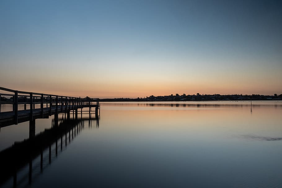 brown wooden dock, water, waterfront, port, pier, building, boardwalk HD wallpaper
