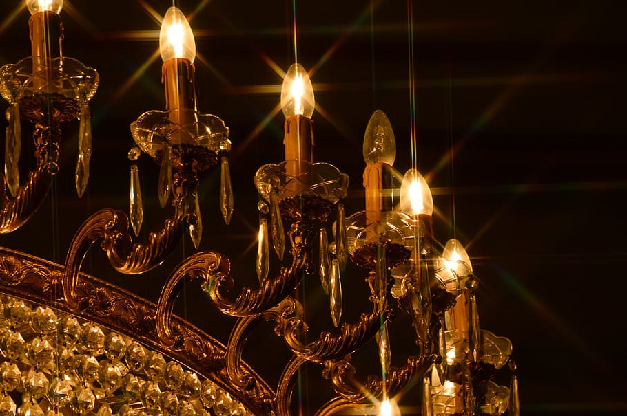 candles, suspension, decoration, crystal, glass, light, star HD wallpaper