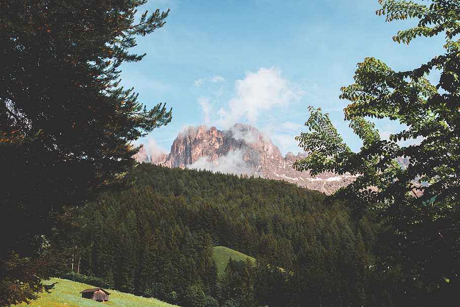 italy, tiers, simple, cloudy, rosengarten, dolomites, wallpaper HD wallpaper