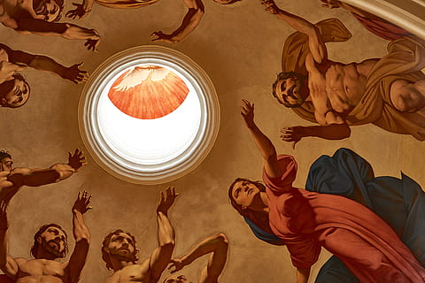 religious painting ceiling, italy, noto, building, architecture HD wallpaper