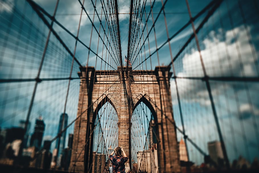 Brooklyn bridge during daytime, built structure, architecture HD wallpaper