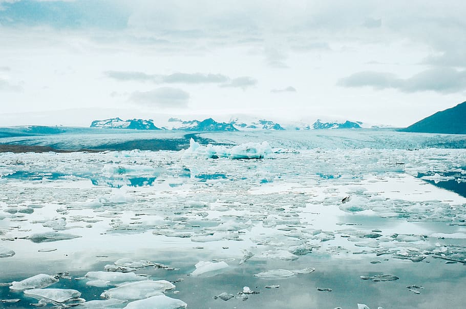 Ice Glaciers, cold, iceland, lagoon, melting, polar, snow, thawing HD wallpaper