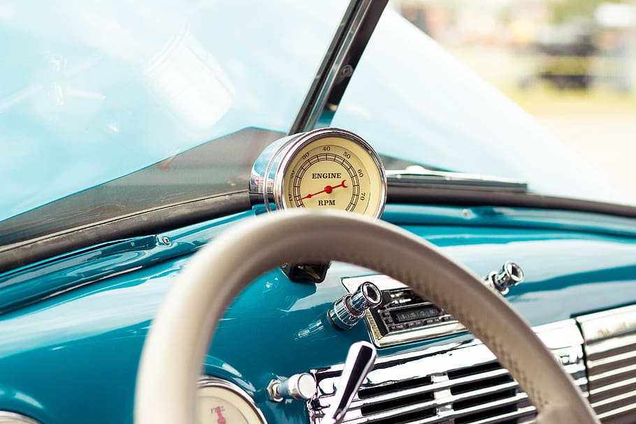 classic teal car interior, vehicle, automobile, transportation HD wallpaper