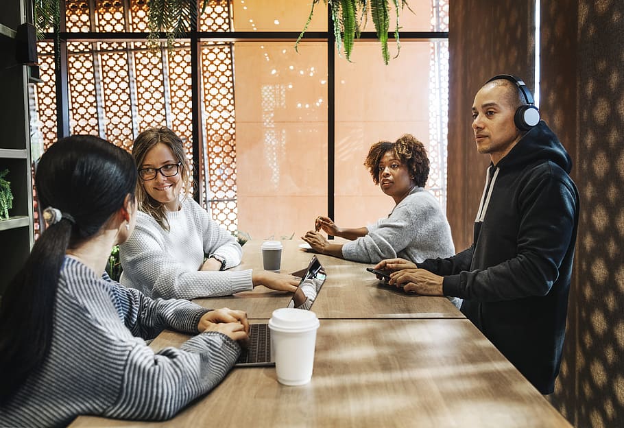brainstorming, cheerful, coffee, colleagues, communication HD wallpaper