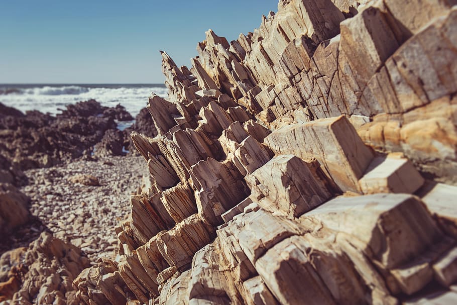 view of rock formation at the beach, nature, outdoors, cliff
