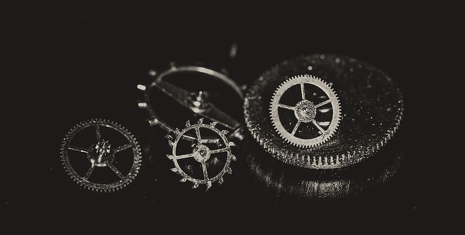 Wheel Adapter, close-up, colors, dark, design, gears, indoors HD wallpaper