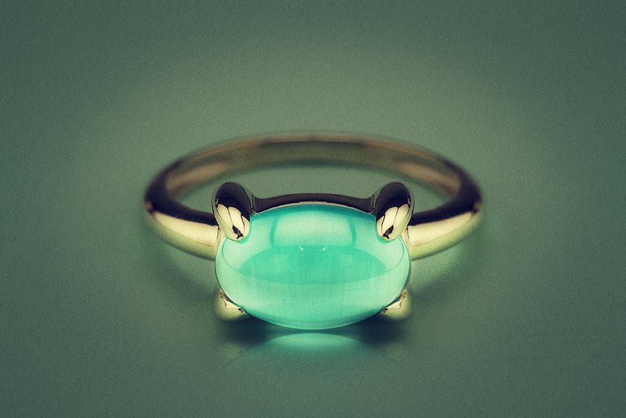 ring, gold, green, gem, single object, indoors, green color HD wallpaper