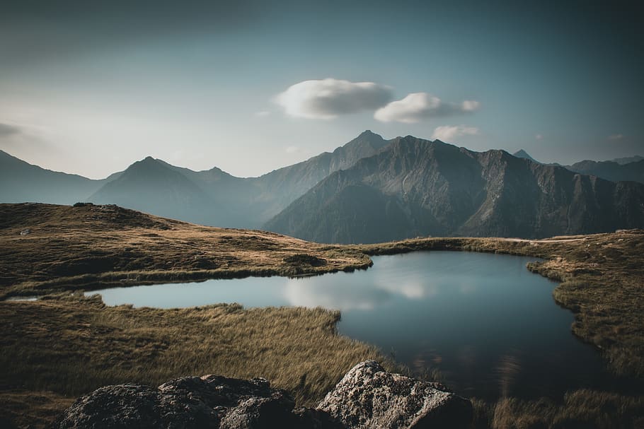 Peaceful Scenery, adventure, clouds, dawn, daylight, fog, grass HD wallpaper