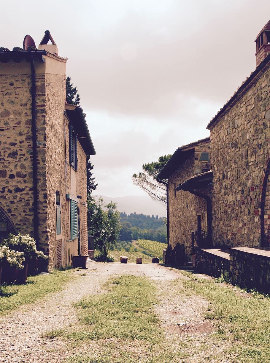 italy, impruneta, vineyard, tuscany, tuscan sun, farmhouse, HD wallpaper