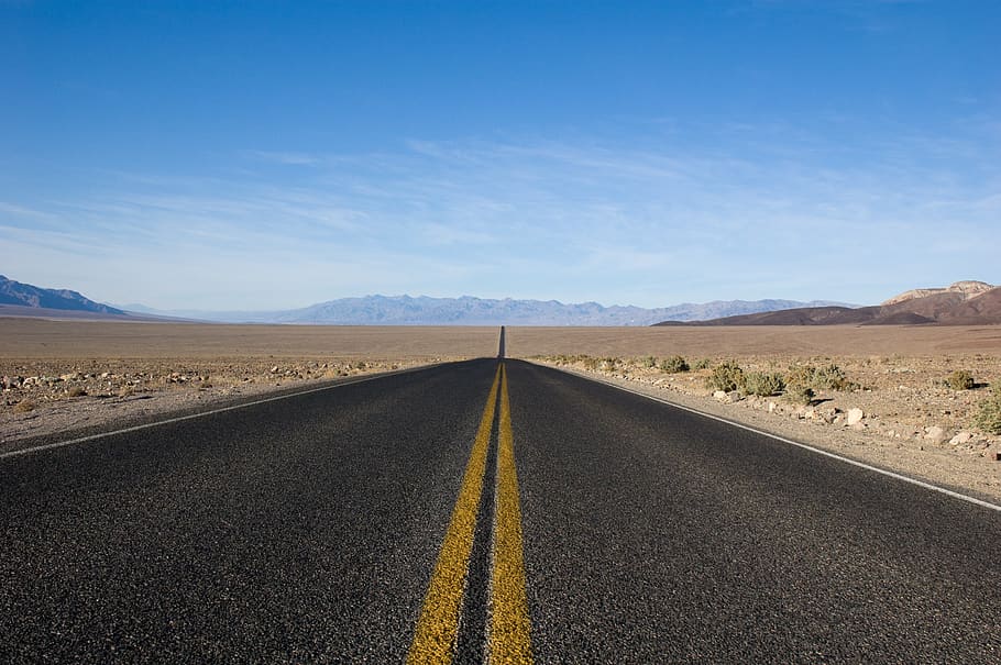 highway, road, pavement, desert, dirt, landscape, nature, outdoors HD wallpaper