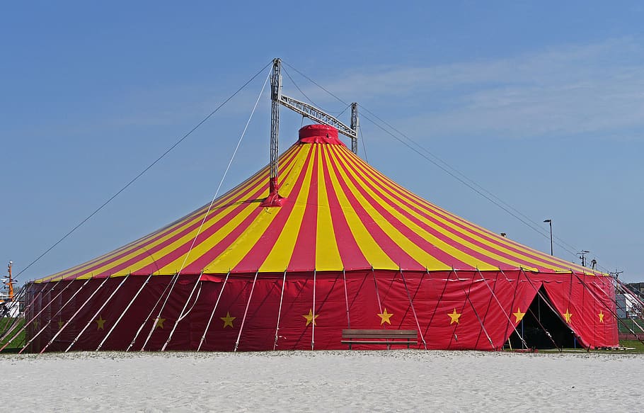 circus tent, event, district, circular, ring, beach, north sea coast, HD wallpaper