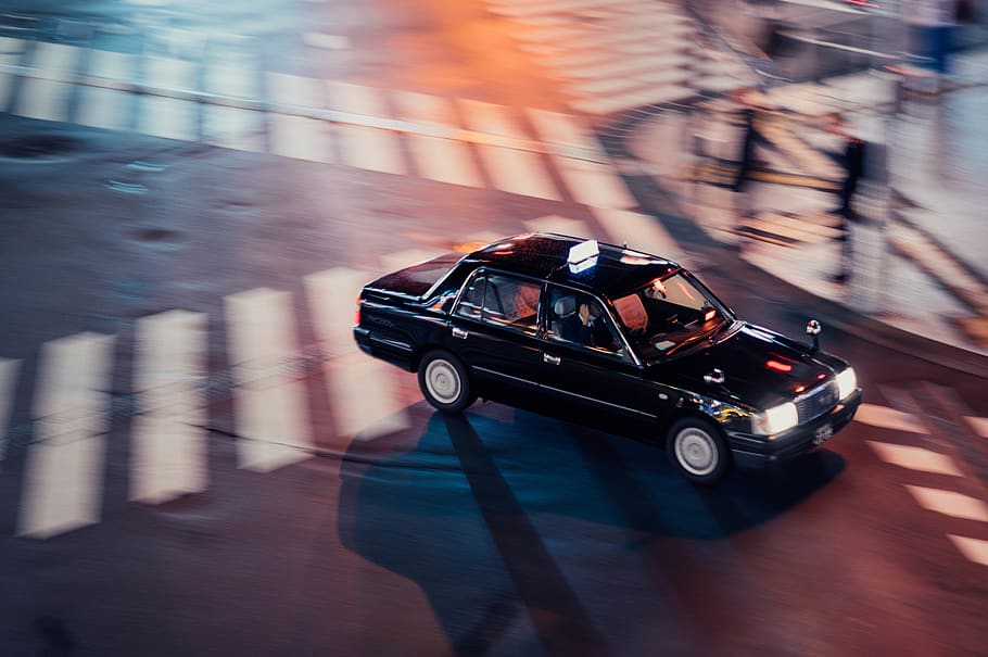 black car passing througn, transportation, motion, mode of transportation HD wallpaper