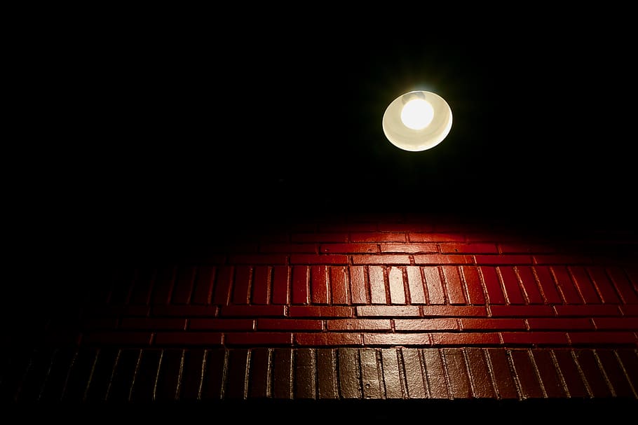 texture, lights, bricks, night, illuminated, no people, dark HD wallpaper