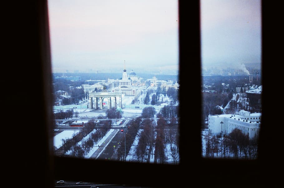 kosmos, moscow, architecture, built structure, window, city HD wallpaper