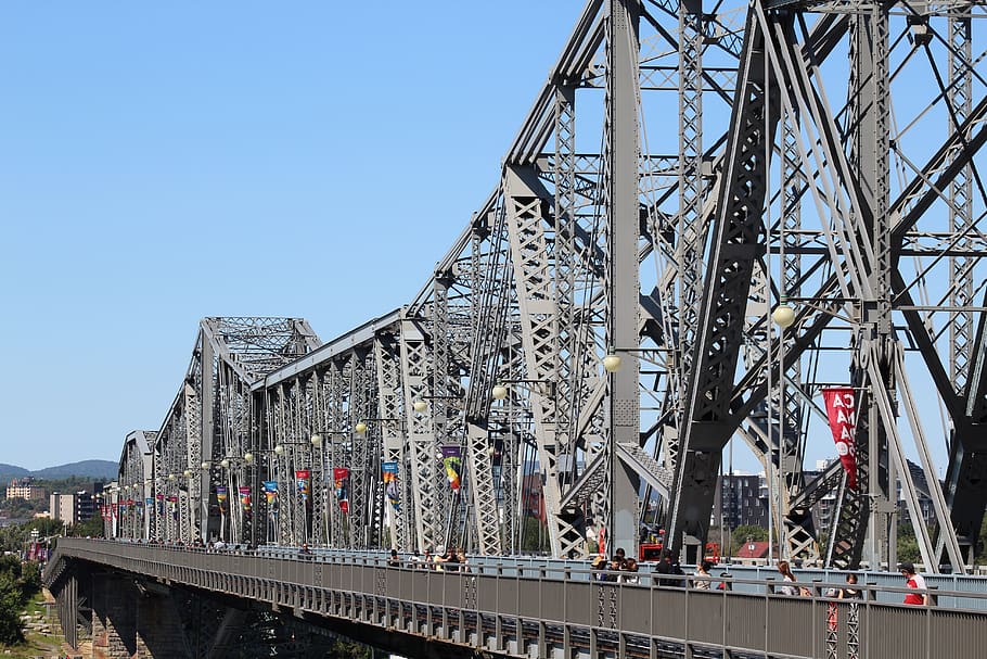 bridge, structure, architecture, river, urban, metal, engineering HD wallpaper
