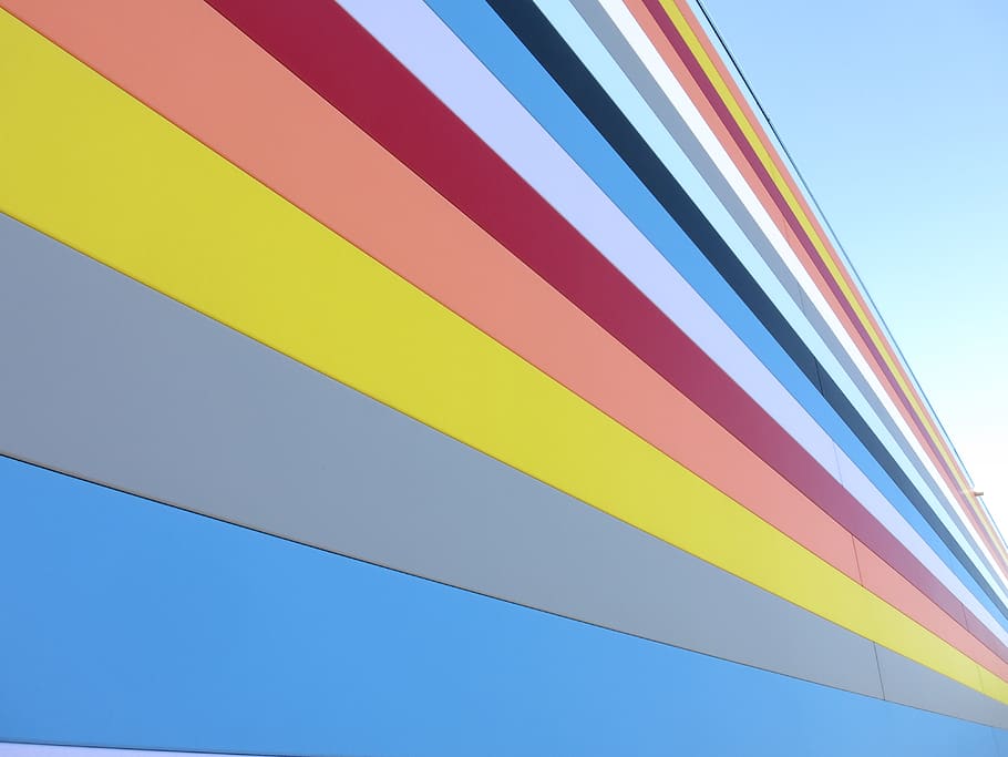 germany, berlin, multi colored, blue, sky, no people, yellow HD wallpaper
