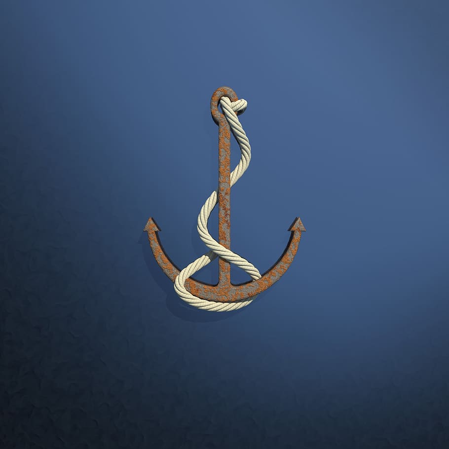 anchor, rope, navy, maritime, design