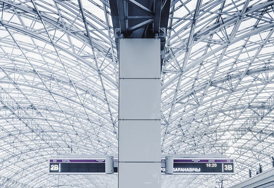 View of Terminal Led Route Signs, architecture, building, ceiling HD wallpaper