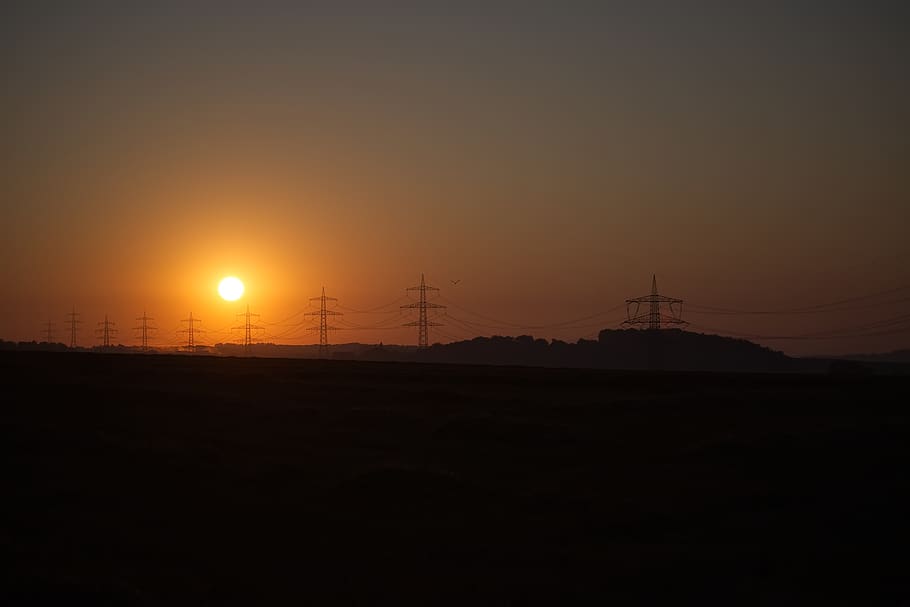 sun, sunrise, sunset, landscape, sky, mood, abendstimmung, dusk HD wallpaper