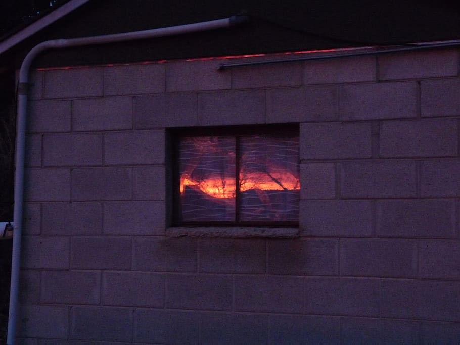 united states, cahone, window, reflection, sunrise, cinder block HD wallpaper