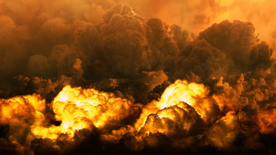Explosion Smoke, clouds, cloudscape, cloudy, dark, dark clouds HD wallpaper