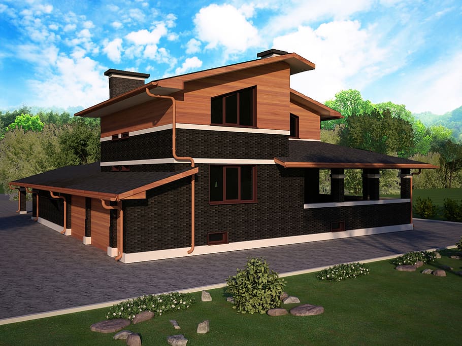 architecture, house, cottage, project, building, villa, mansion HD wallpaper