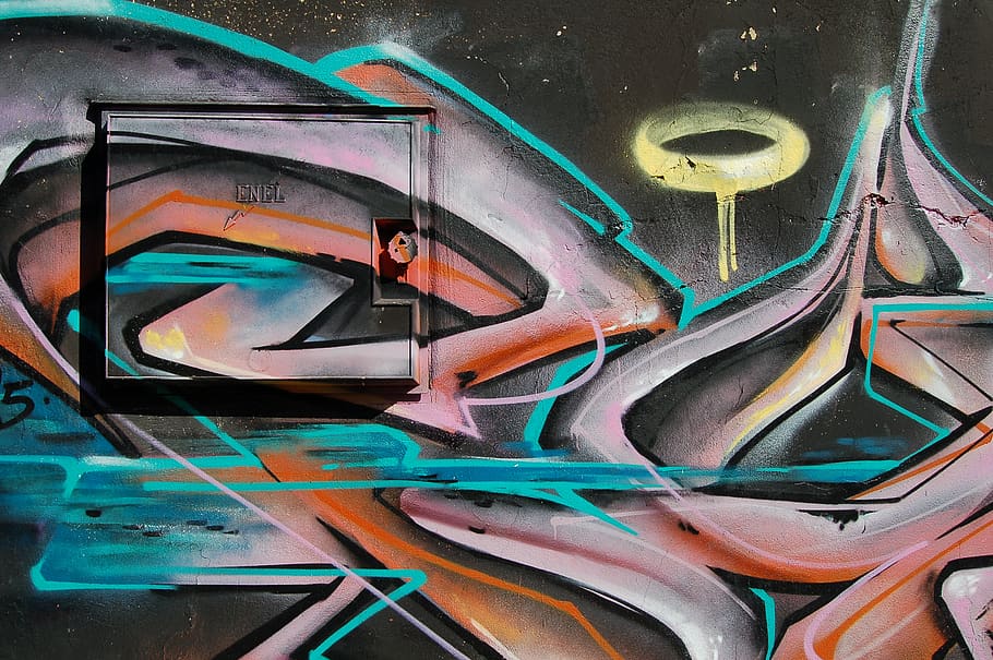 An abstract wall painting., wall street art in a public place HD wallpaper