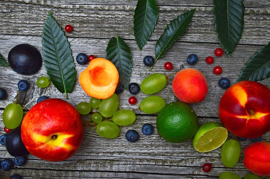 fruits, melon, peach, grape, apricot, healthy, food, watermelon HD wallpaper