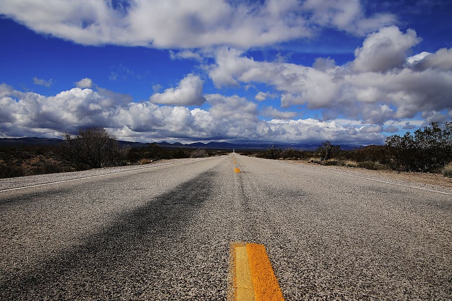 road, sky, cloud, landscape, nature, asphalt, cloud - sky, direction HD wallpaper