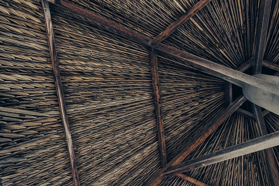 low angle view of brown ceiling, building, outdoors, rural, countryside HD wallpaper