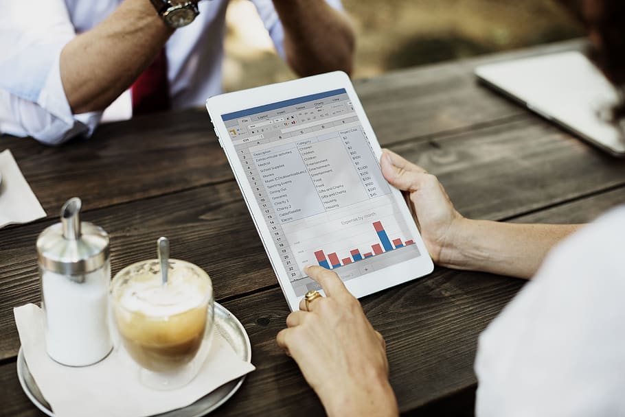 Person Using Silver Ipad on Chart, daylight, hand, man, people HD wallpaper