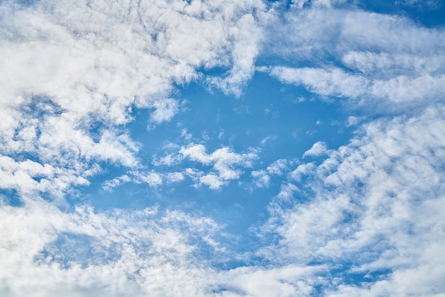 cloud, blue, white, air, clouds, white clouds, landscape, summer HD wallpaper