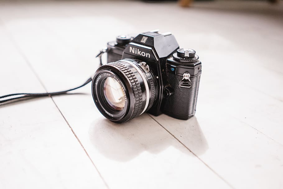 black Nikon SLR camera, camera - photographic equipment, photography themes HD wallpaper